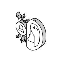 Tinnitus Linderung Audiologe Arzt isometrisch Symbol Vektor Illustration