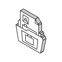 portfölj mapp intervju jobb isometrisk ikon vektor illustration