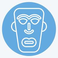 ikon afrikansk mask. relaterad till kenya symbol. blå ögon stil. enkel design redigerbar. enkel illustration vektor