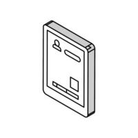 geduldig Aufzeichnungen isometrisch Symbol Vektor Illustration