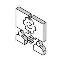 Konflikt Auflösung Cyber-Mobbing isometrisch Symbol Vektor Illustration