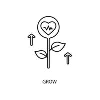 växa begrepp linje ikon. enkel element illustration.grow begrepp översikt symbol de tecken. vektor