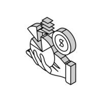 Investition Portfolio finanziell Berater isometrisch Symbol Vektor Illustration