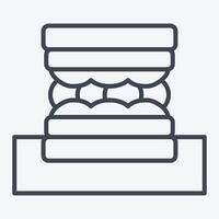 ikon smörgås. relaterad till picknick symbol. linje stil. enkel design redigerbar. enkel illustration vektor