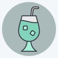 Symbol qour. verbunden zu Cocktails, trinken Symbol. Farbe Kamerad Stil. einfach Design editierbar. einfach Illustration vektor