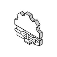 Motor Überholung Flugzeug isometrisch Symbol Vektor Illustration