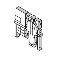 medicinsk teknolog på arbetsbänk isometrisk ikon vektor illustration