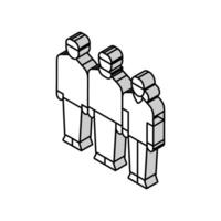 der Chirurg Mannschaft isometrisch Symbol Vektor Illustration