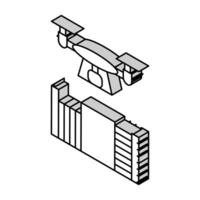 Drönare kartläggning isometrisk ikon vektor illustration