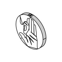 Schwierigkeit Hören Krankheit Symptom isometrisch Symbol Vektor Illustration