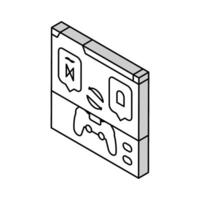 lokalisering spel utveckling isometrisk ikon vektor illustration