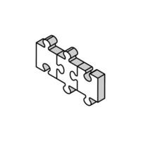 Puzzle Geschäft Lösung isometrisch Symbol Vektor Illustration