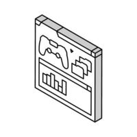 Analytik Spiel Entwicklung isometrisch Symbol Vektor Illustration