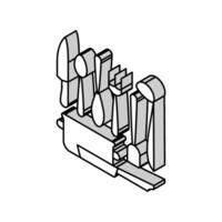 Küche Werkzeuge Restaurant Koch isometrisch Symbol Vektor Illustration