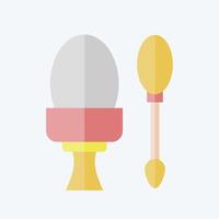 ikon kokt ägg. relaterad till snabb mat symbol. platt stil. enkel design redigerbar. enkel illustration vektor