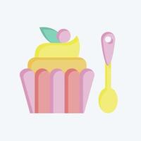 ikon cupcake. relaterad till snabb mat symbol. platt stil. enkel design redigerbar. enkel illustration vektor