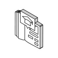 bibliotek forskning högskola lärare isometrisk ikon vektor illustration