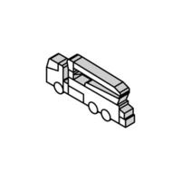 Beton Pumpe Konstruktion Fahrzeug isometrisch Symbol Vektor Illustration