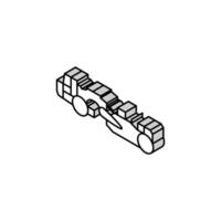 Schaber Maschine Konstruktion Fahrzeug isometrisch Symbol Vektor Illustration