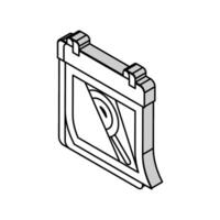 Kalender Suche Vergrößerung Glas isometrisch Symbol Vektor Illustration