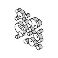 Element molekular Struktur isometrisch Symbol Vektor Illustration