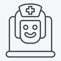 ikon uppkopplad läkare. relaterad till medicinsk symbol. linje stil. enkel design redigerbar. enkel illustration vektor