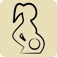 Symbol schwanger. verbunden zu medizinisch Symbol. Hand gezeichnet Stil. einfach Design editierbar. einfach Illustration vektor