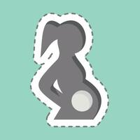 Aufkleber Linie Schnitt schwanger. verbunden zu medizinisch Symbol. einfach Design editierbar. einfach Illustration vektor