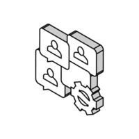 Kommunikation optimieren isometrisch Symbol Vektor Illustration