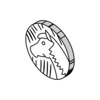 häst kinesisk horoskop djur- isometrisk ikon vektor illustration