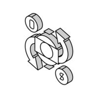 valuta utbyta och omvandlare isometrisk ikon vektor illustration