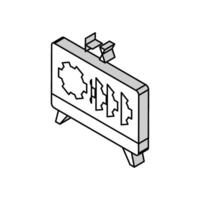 hz inställningar och testa övervaka isometrisk ikon vektor illustration