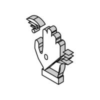chip rfid i handflatan isometrisk ikon vektor illustration