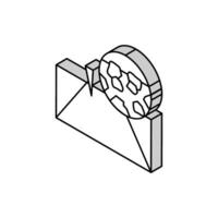 Kies abgestürzt Stein Straße isometrisch Symbol Vektor Illustration