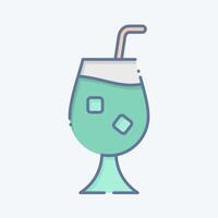 ikon qour. relaterad till cocktails, dryck symbol. klotter stil. enkel design redigerbar. enkel illustration vektor