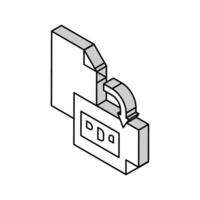 Orientierung pdf Datei isometrisch Symbol Vektor Illustration