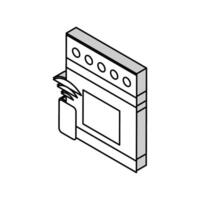 kök spis avlägsen kontrollera isometrisk ikon vektor illustration