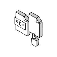 löschen pdf Datei isometrisch Symbol Vektor Illustration