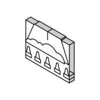 stängd väg för rekonstruktion isometrisk ikon vektor illustration