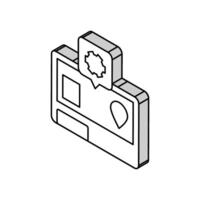 Geographisches Positionierungs System Navigation System Reparatur isometrisch Symbol Vektor Illustration