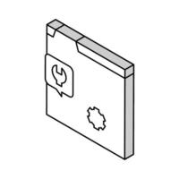 die Einstellungen Anweisung isometrisch Symbol Vektor Illustration