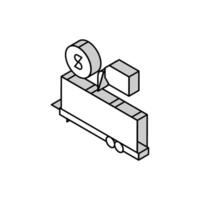 industri produkt transport trailer isometrisk ikon vektor illustration