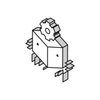 Computer Sanft Entwicklung isometrisch Symbol Vektor Illustration