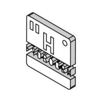 periodisch Tabelle Element Wasserstoff isometrisch Symbol Vektor Illustration