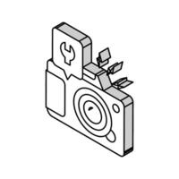 Foto Kamera Reparatur isometrisch Symbol Vektor Illustration