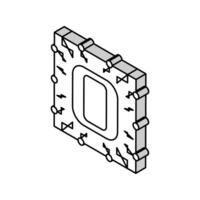 noll siffra isometrisk ikon vektor illustration