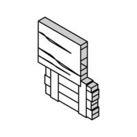 osb orientiert Strand Tafel isometrisch Symbol Vektor Illustration