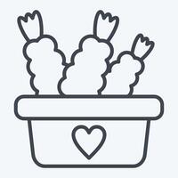 ikon lunch låda. relaterad till picknick symbol. linje stil. enkel design redigerbar. enkel illustration vektor
