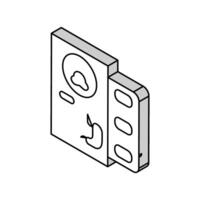 Medikamente zum Haustier Bauch isometrisch Symbol Vektor Illustration