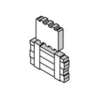 timmer trä- material för byggnad hus isometrisk ikon vektor illustration